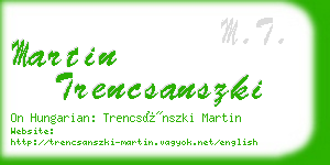 martin trencsanszki business card